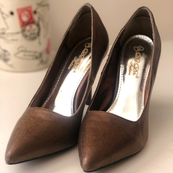 DbDk Fashion Bronze High Heels - Picture 1 of 3